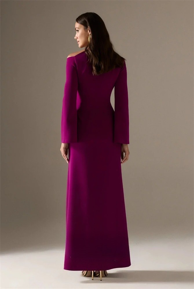 Off Shoulder Dubai Long Sleeved Mermaid Evening Gown Special Occasion Ball Dress