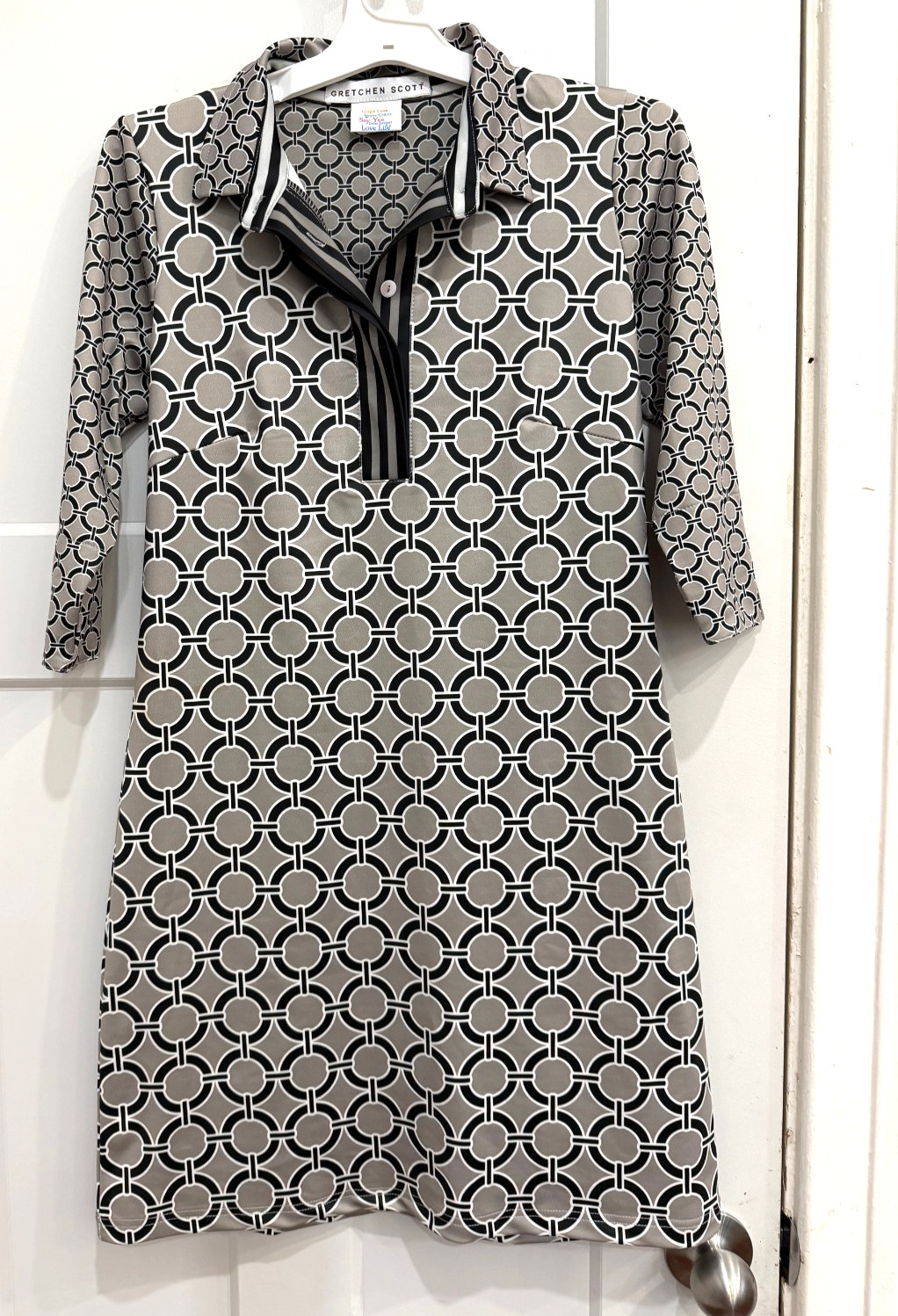 Gretchen Scott Designs Everywhere Dress in Black,Taupe, and White Size XS (4)