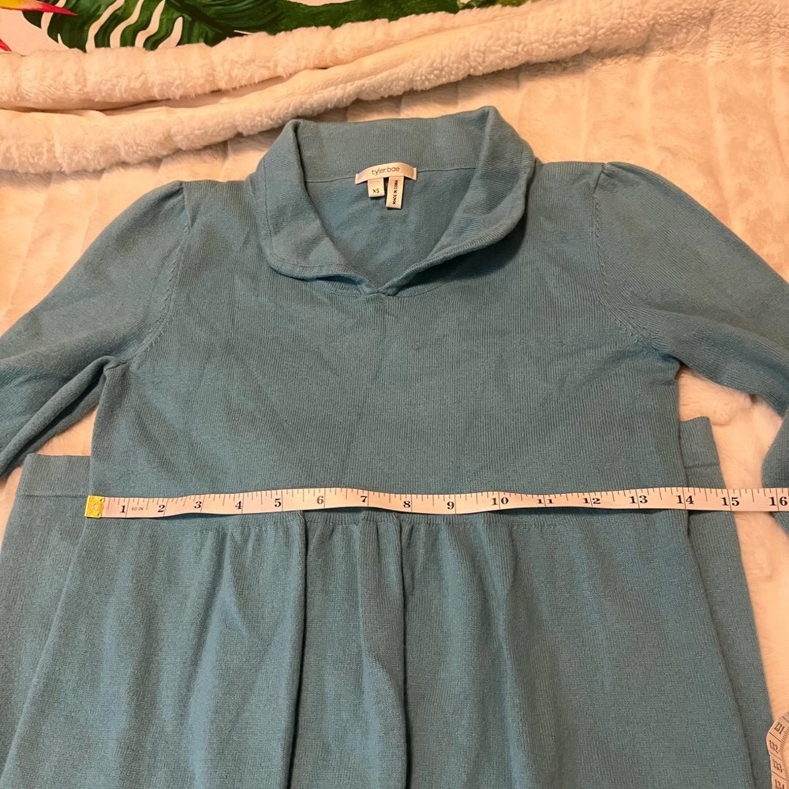 Tyler Boe XS Blue Knit Fall Winter Spring Extra Slim Casual Preppy Sweater Dress