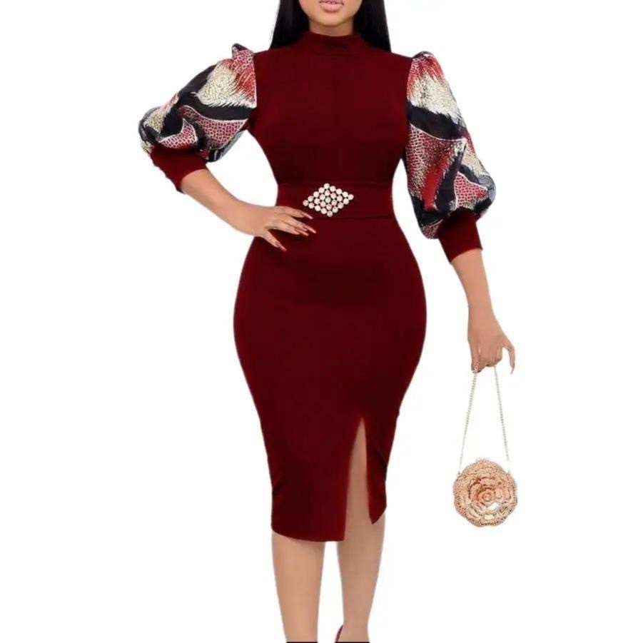 Half Sleeves Printed Elegant Women’s Dresses Floral Elegant.