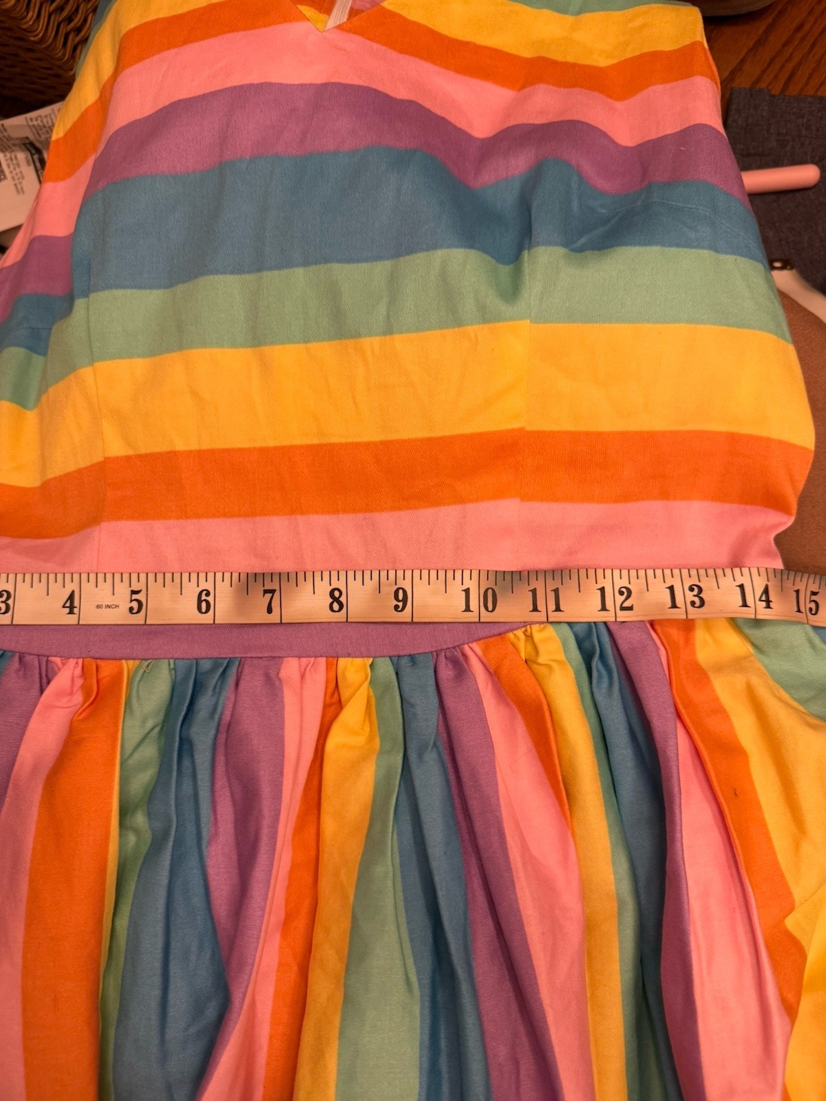 ModCloth X Collectif Rainbow Stripe Dress M Retro Rockabilly Pastel Swing Dress