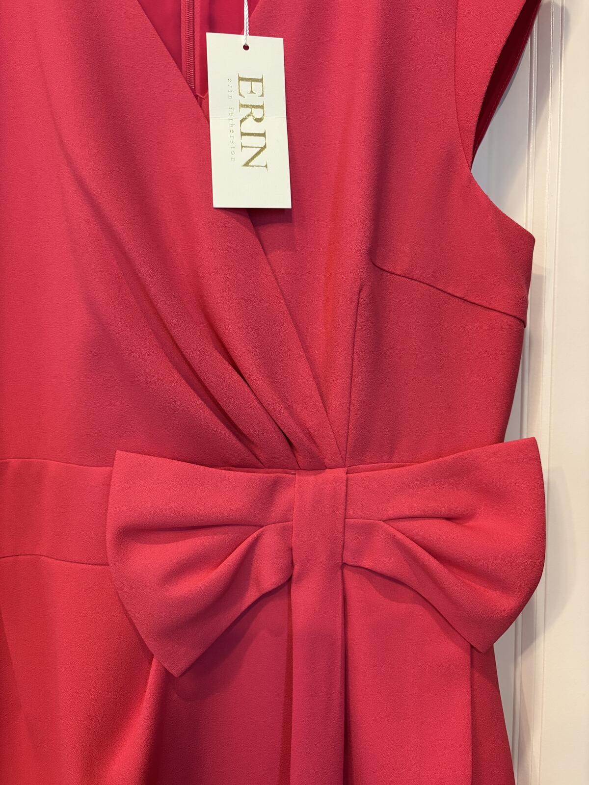 ERIN Erin Fetherston Raspberry Red Wrap Dress w/ Bow (NWT)