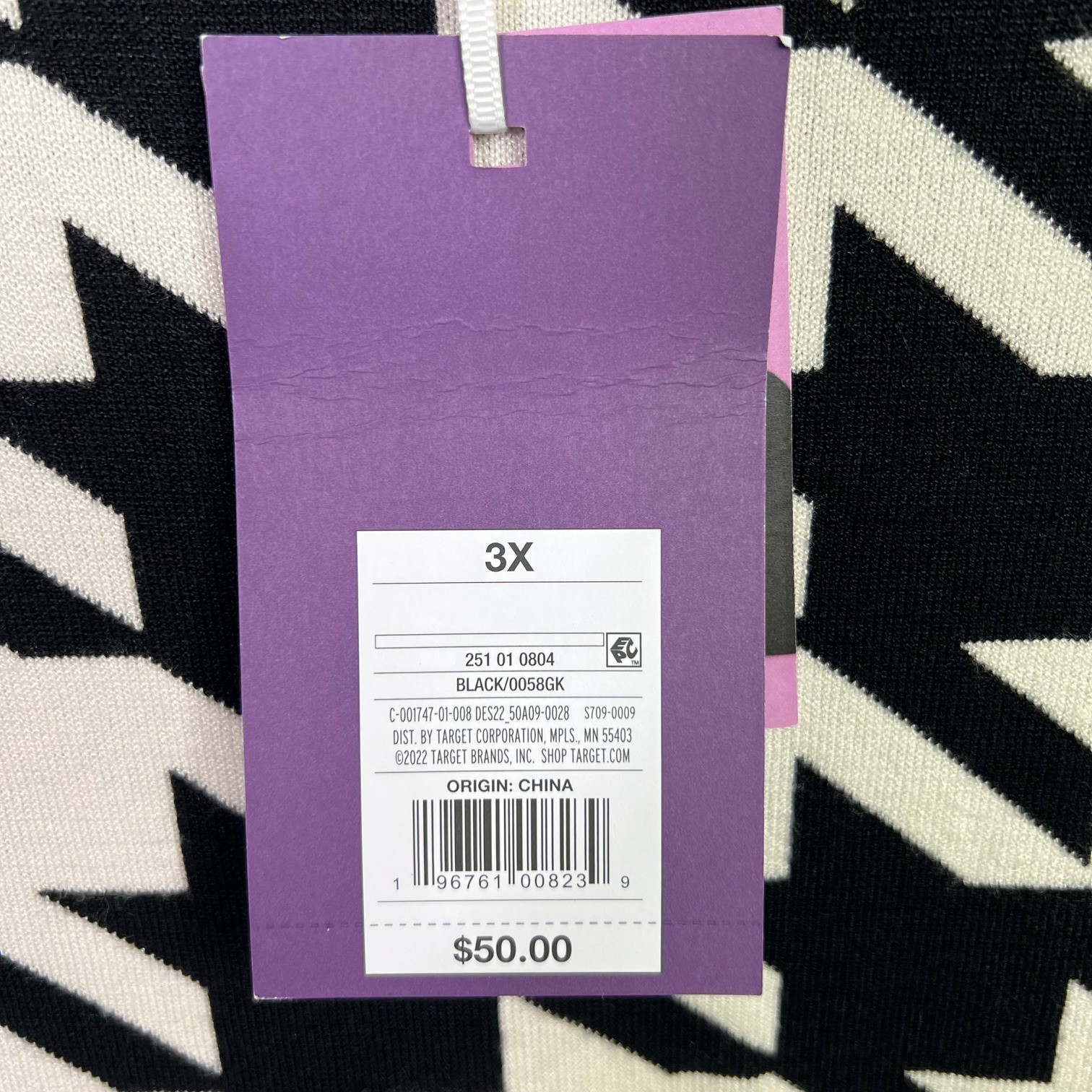 SERGIO HUDSON x Target Houndstooth Sweater Midi Dress Black White Sz 3X NWT