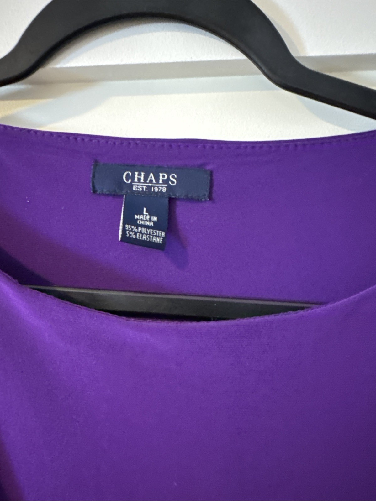 Champs Dress Large Deep Purple Ruched Long Sleeve Stretch Side Knot Sheath Fit