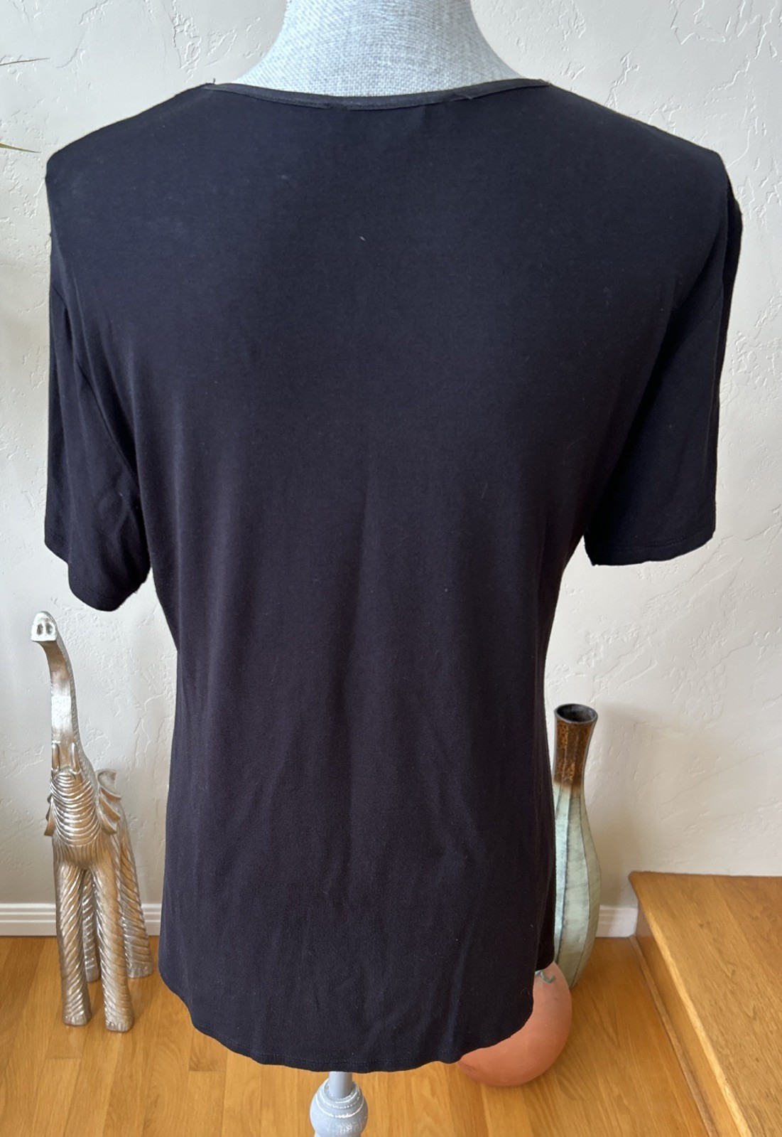 Elie Tahari Design Nation NYC Fit & Flare City Skyline Black & White Top Women M
