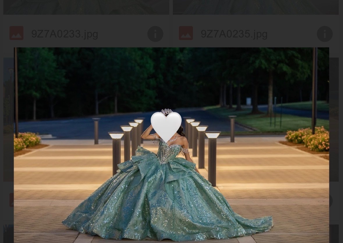 Sage quinceanera dress