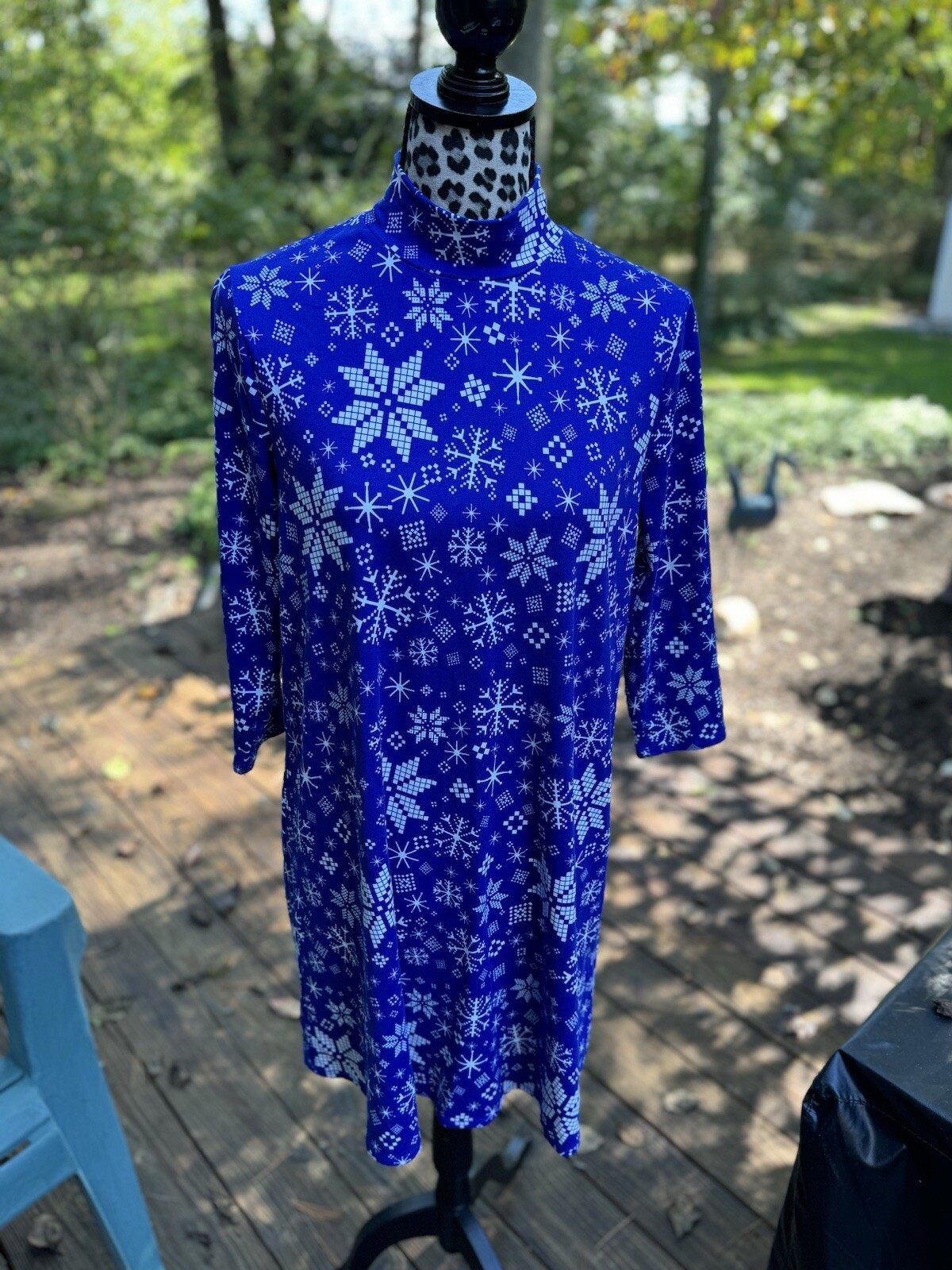 Celebrate Together Christmas Snowflake Stretch Women’s S Shift Dress New B1