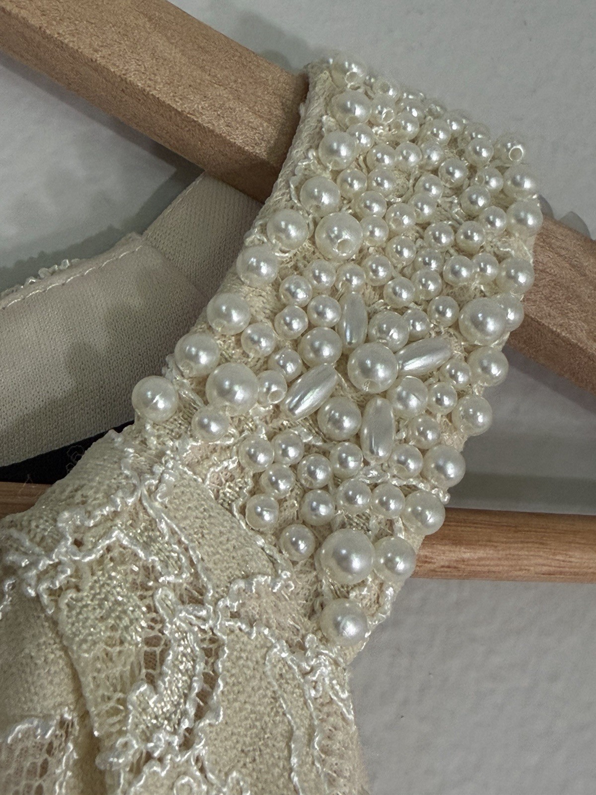 Alex Evenings Long Halter Dress Pearl Beads Lace Overlay Mother Of Bride Galla 6