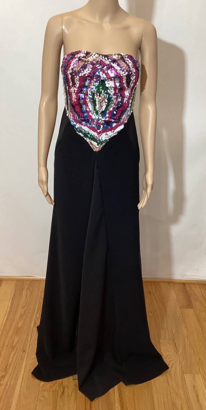 H A R B I S O N ANDROMEDA SEQUIN BODICE GOWN SZ US 2 MRSP: $2795