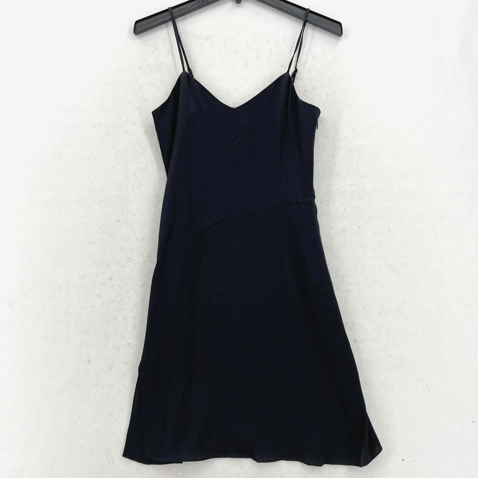 Lita By Ciara Silk V Neck Slip Dress Black Women’s XS Adjustable Straps Feminine