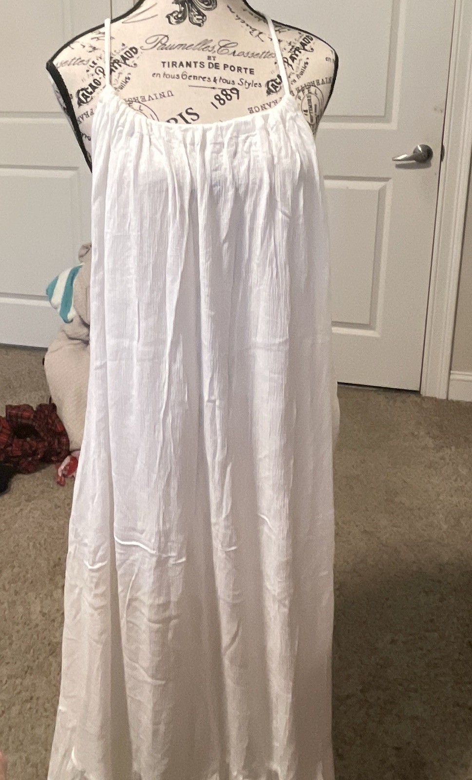 Fashion Nova White Solid Maxi Dress 1X Scoop Neck Adjustable Straps