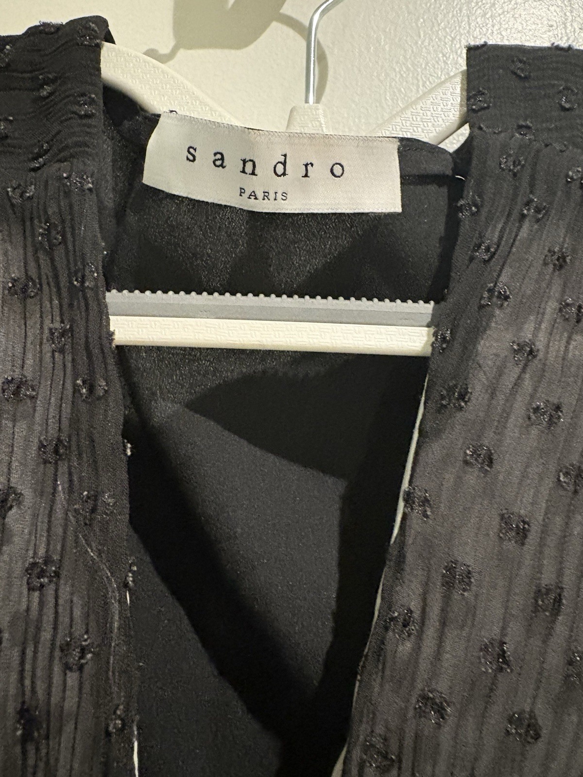 Sandro Sleeveless Black Polka Dot Patterned Dress with Lining Size 1