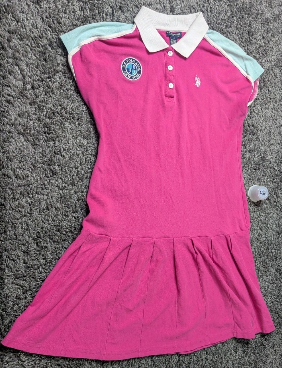U.S. Polo Assn. Dress Shirt Women’s S Pink Short Sleeve Rugby New York 1890