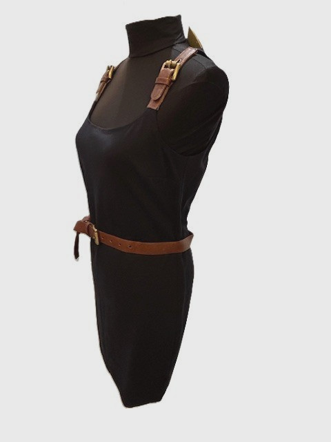 Michael kors Navy Belted Dress w/Buckle Detail on Shoulder & Removable Belt (S )