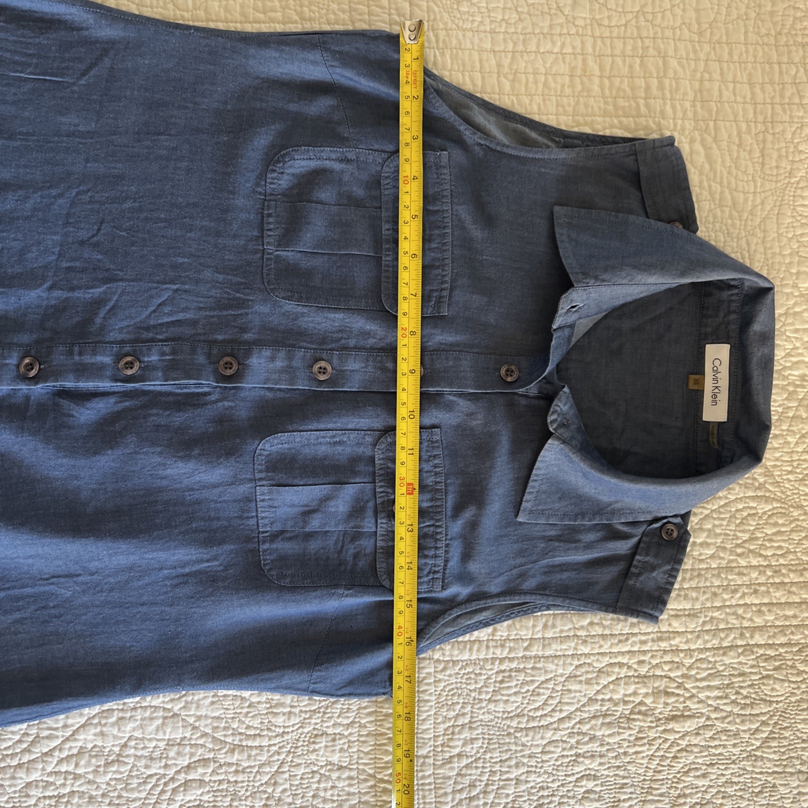 Calvin Klein Lightweight Denim Shift Dress Extra Small