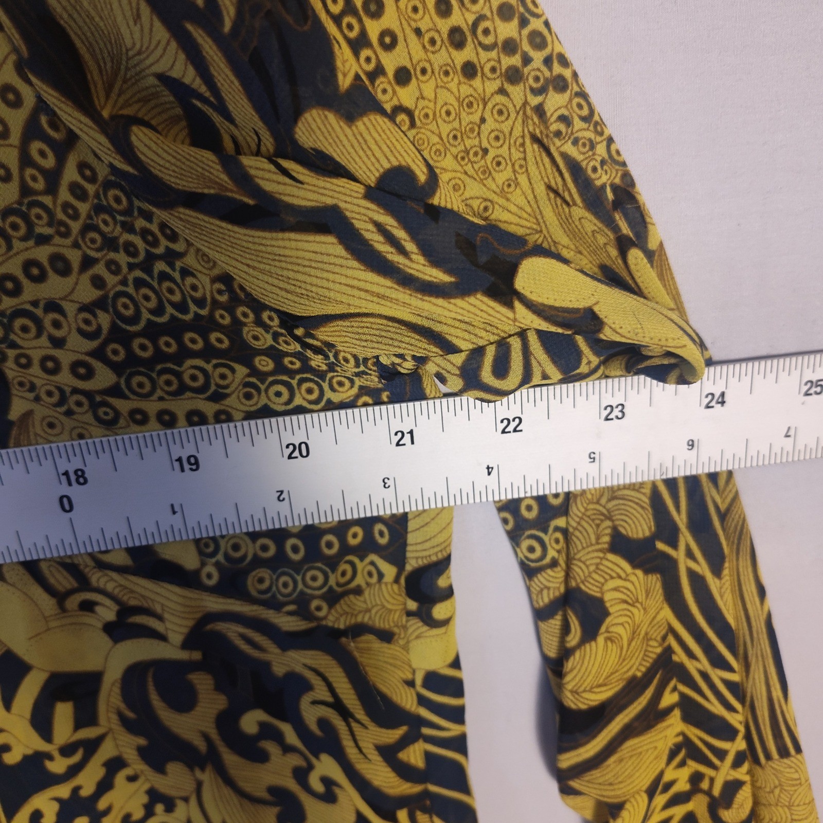 HM Womens Yellow Black Graphic Print Button Down Shirt Dress Size 12 Long Sleeve