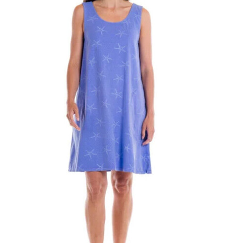 FRESH PRODUCE Small Peri BLUE DRAPE STARFISH Jersey Tank SUN Dress $76 NWT S
