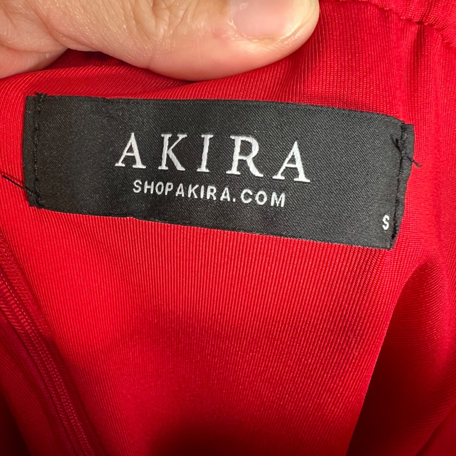 Akira Womens Small Red Patent Leather Look Cowl Neck Mini Dress