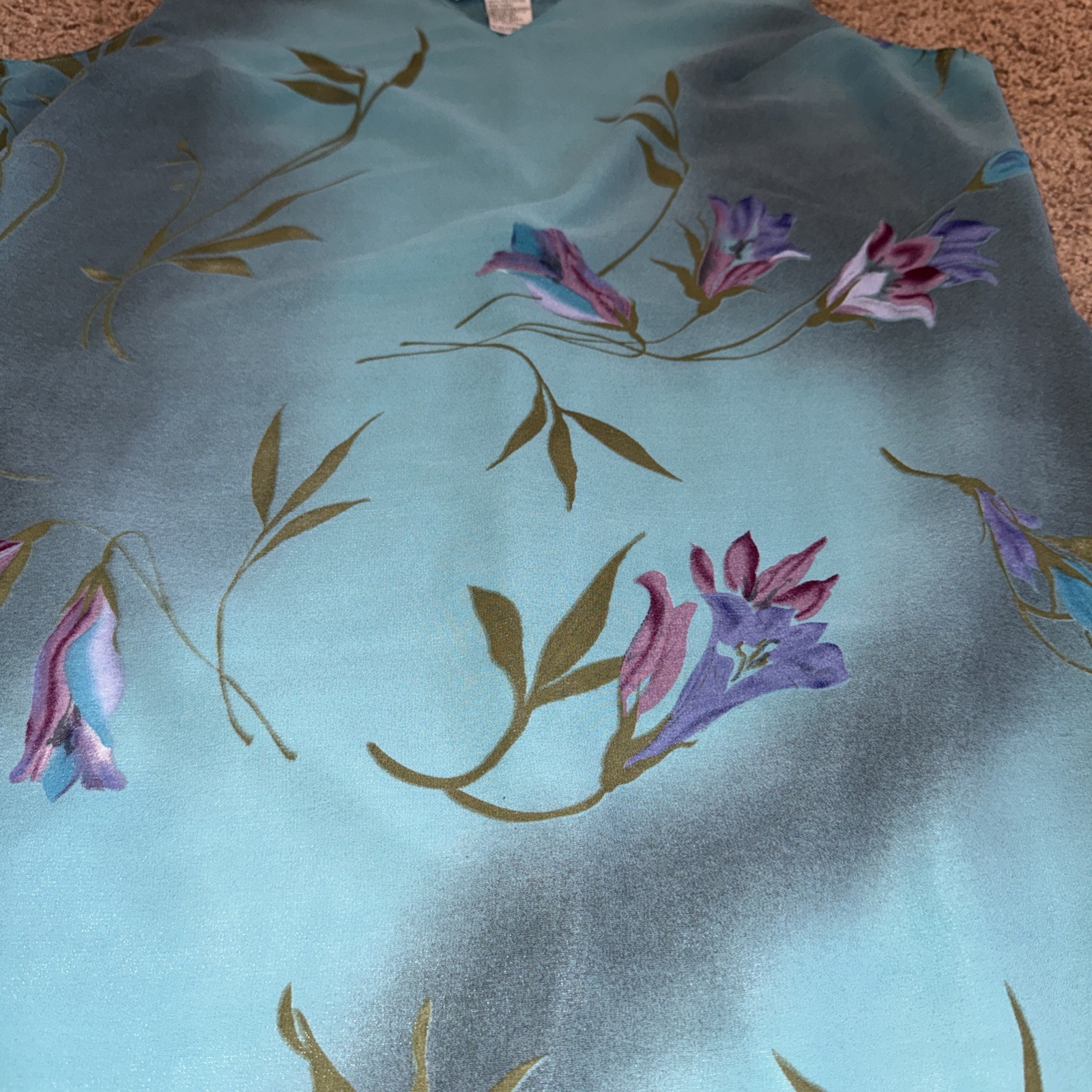 Vintage Size 14 Wild Thyme Dress Women’s Lined Floral Chiffon