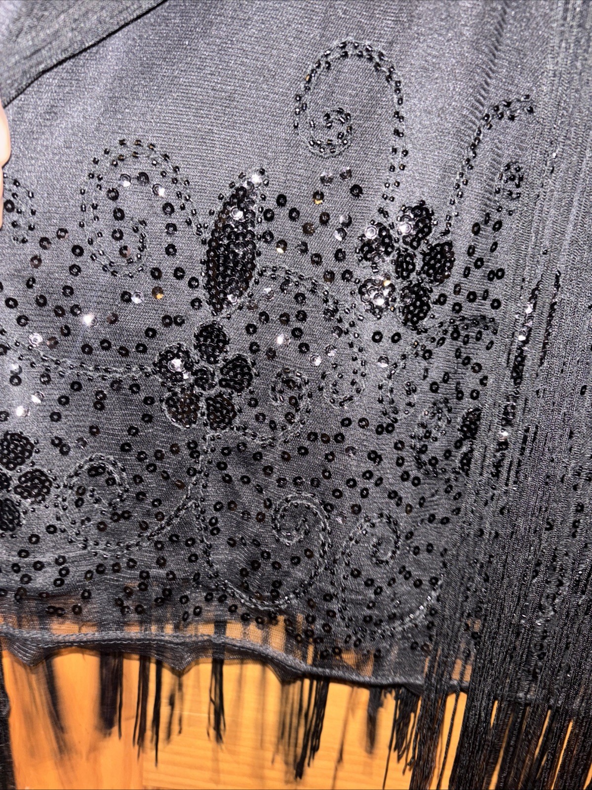 Flapper Dress Black Size 6 PrettyGuide ’20s Sequin Beaded Cocktail