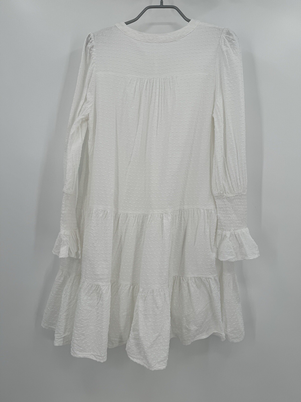 Pomander Place by Tuckernuck White Long Sleeve Swiss Dot Kenzo Mini Dress sz S p