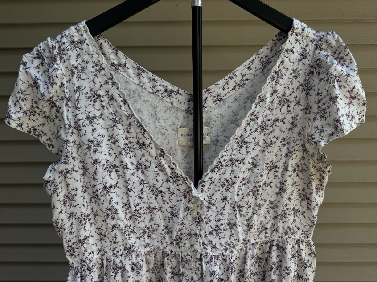 Ralph Lauren Denim & Supply Babydoll Dress Floral boho cottage size medium