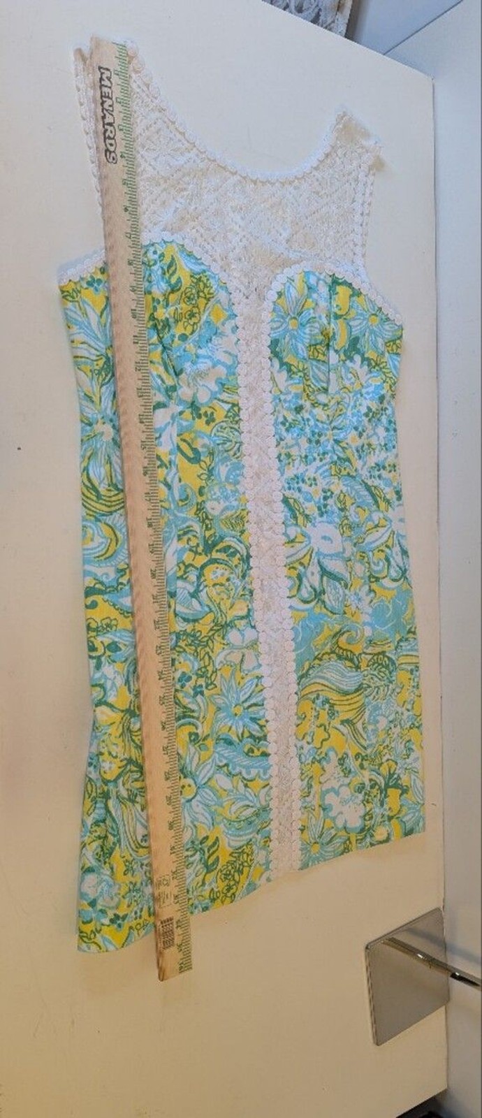 Lilly Pulitzer Sofia Lace Shift Dress Dandelion Yellow Beach Gypsies size 8