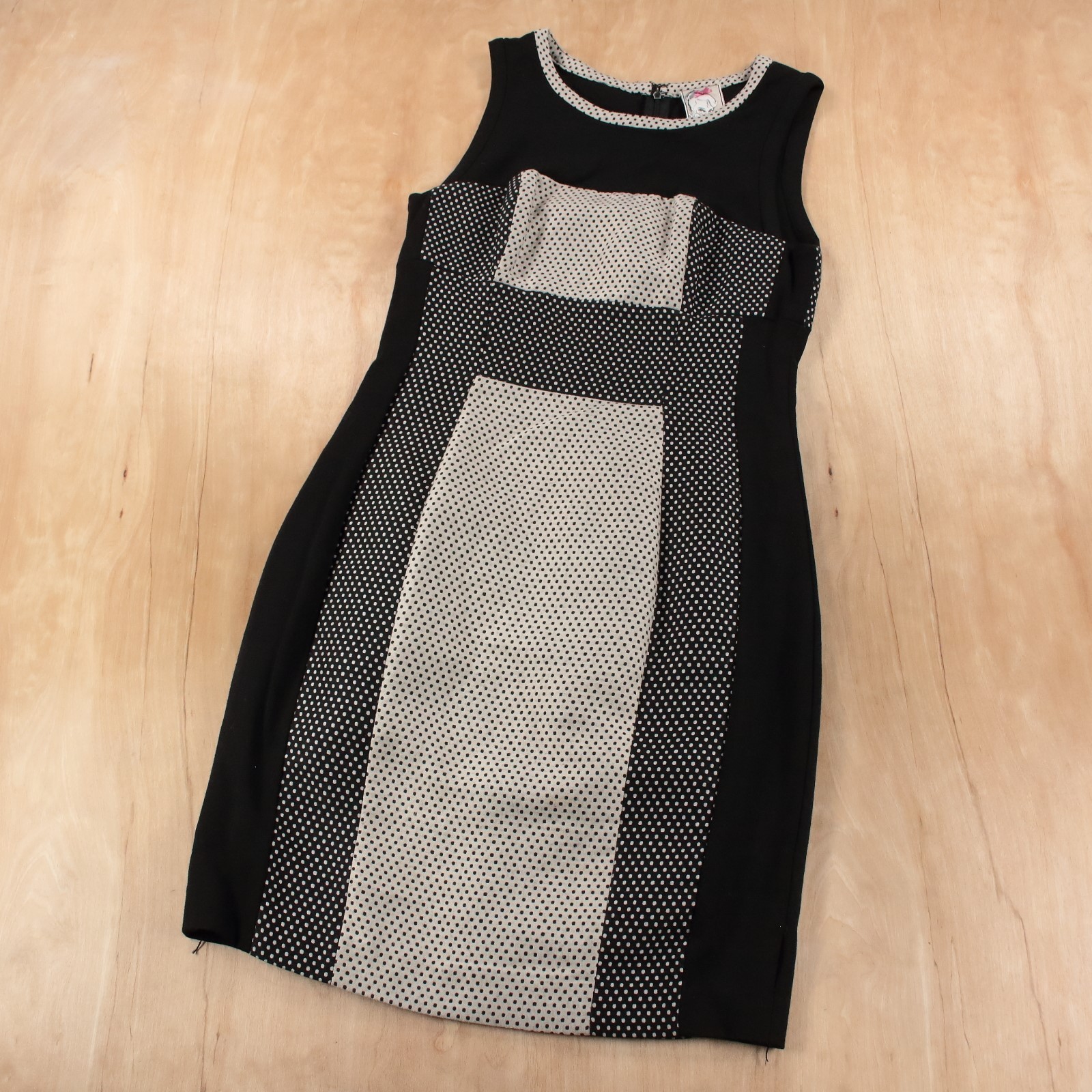 YOANA BARASCHI rayon blend polka dot shift dress sz 4 vtg 80s 90s party cocktail