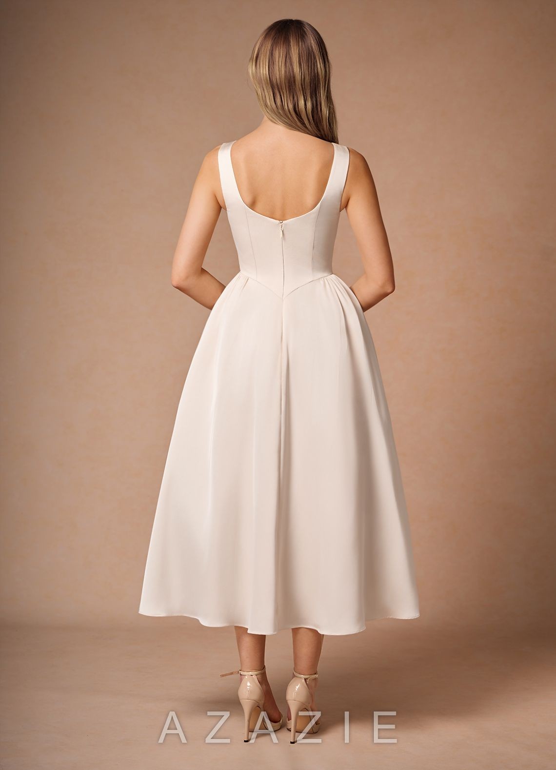 Casey Mocha Coco Midi Dress-AZAZIE|23607