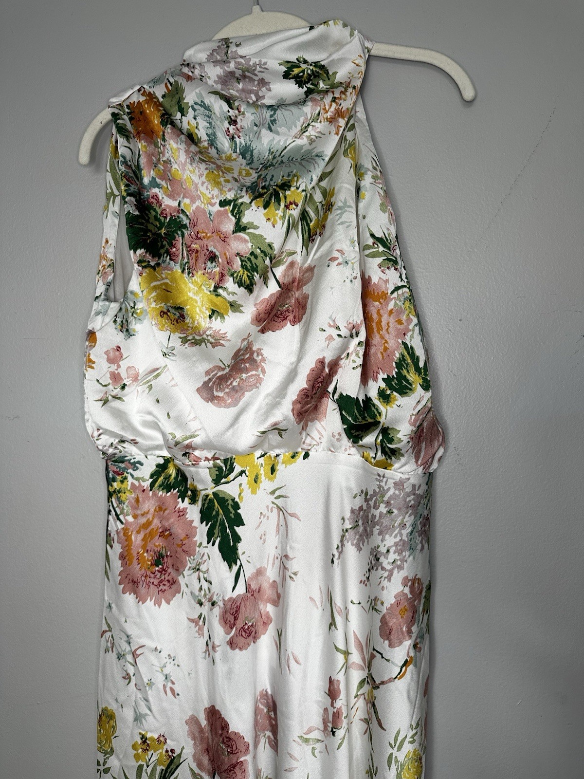 Petal and Pup Floral Satin High Neck Sleeveless Dress size L