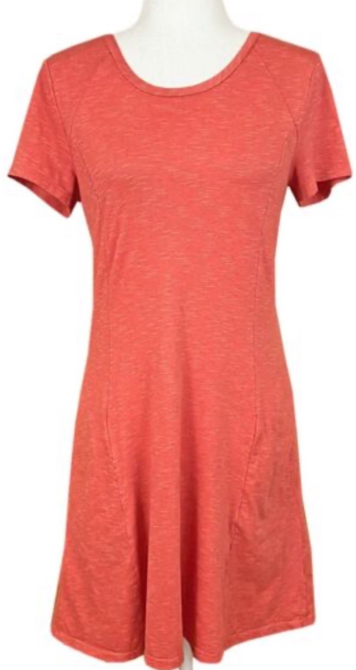 Toad & Co Orange Summer Sport Dress Organic Cotton M Tshirt Coral Windermere