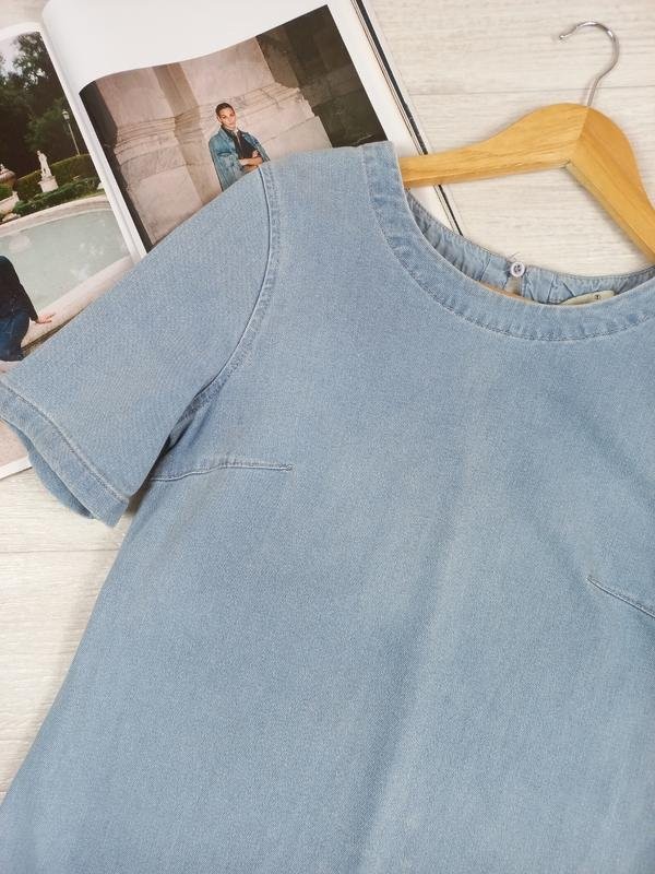 Women French Connection Dress Blue Denim 36 #8KUV