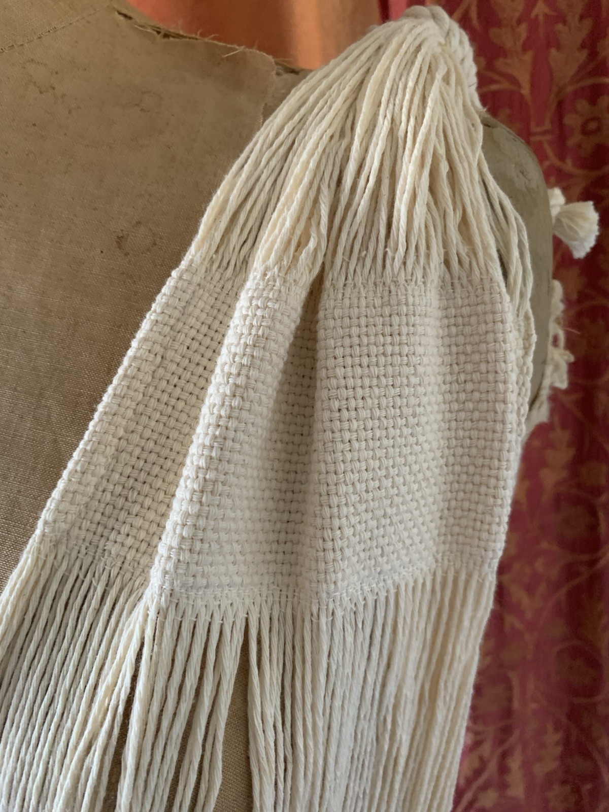 Hand Wovan Macram Cover Up Cotton Dress With Fringes Handmade Mexico