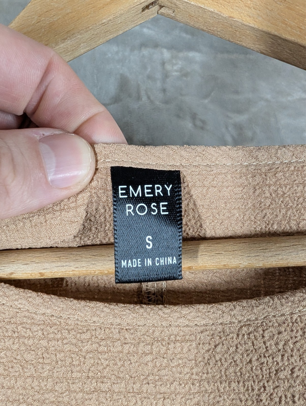 Emery Rose Camel Beige Textured Plisse Midi Dress Size S Small Pit To Pit 20″