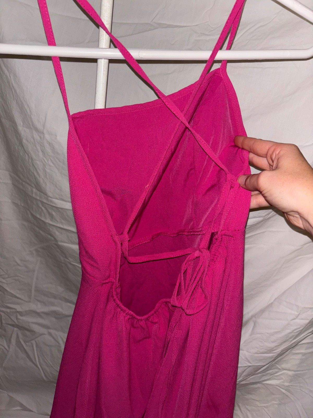 Pink Open Back sun dress Adjustable