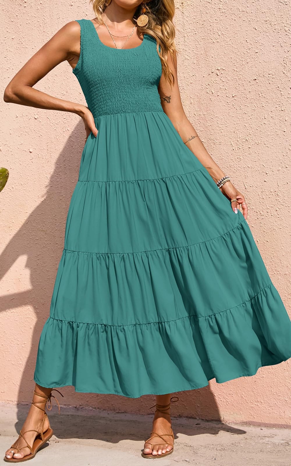 PRETTYGARDEN Sleeveless Flowy Spring Wedding Guest Dresses Women Long Small