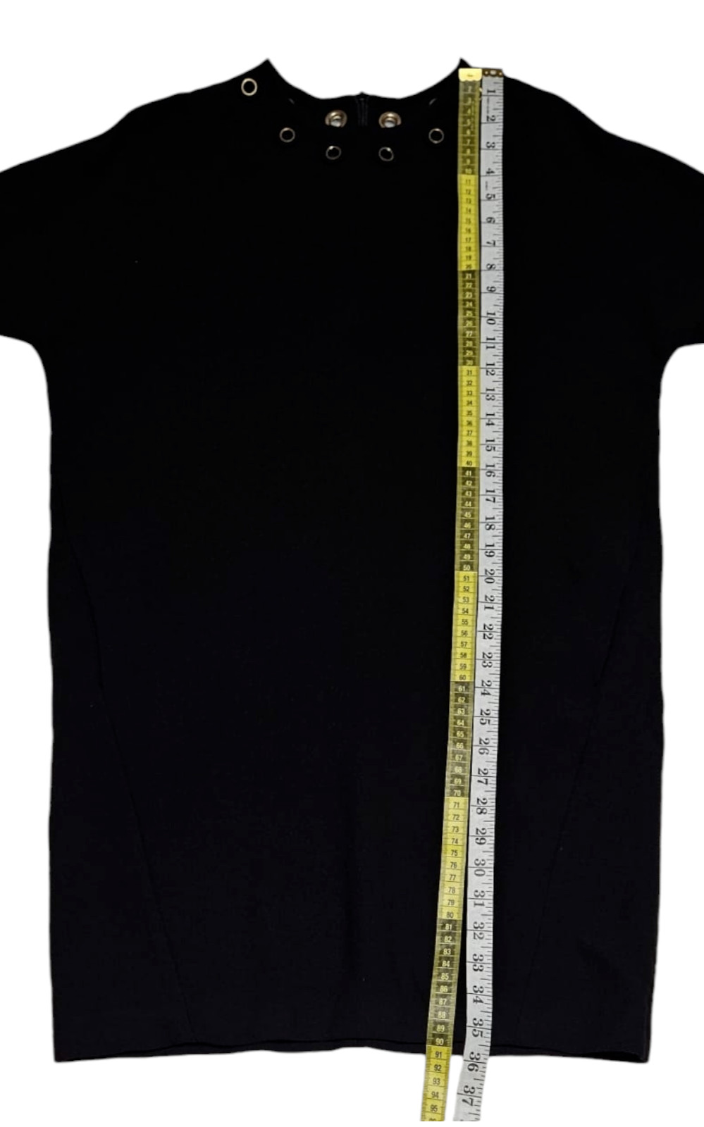 ESCADA Chic Loose-Fitting Wool Sheath Dress with Golden Decor/Black 36 /S/ M