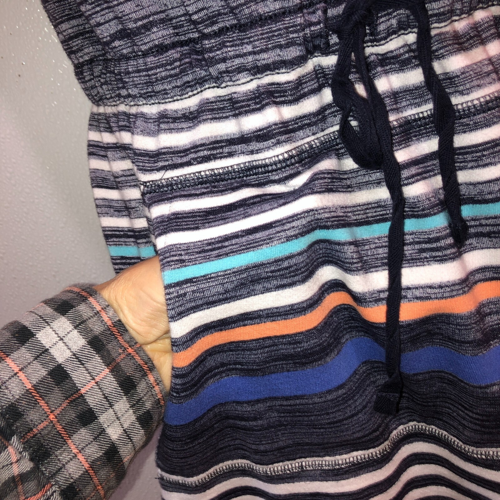 T by TALBOTS Small Multicolor Stripe Shift Dress Sleeveless Cotton Blend Pockets