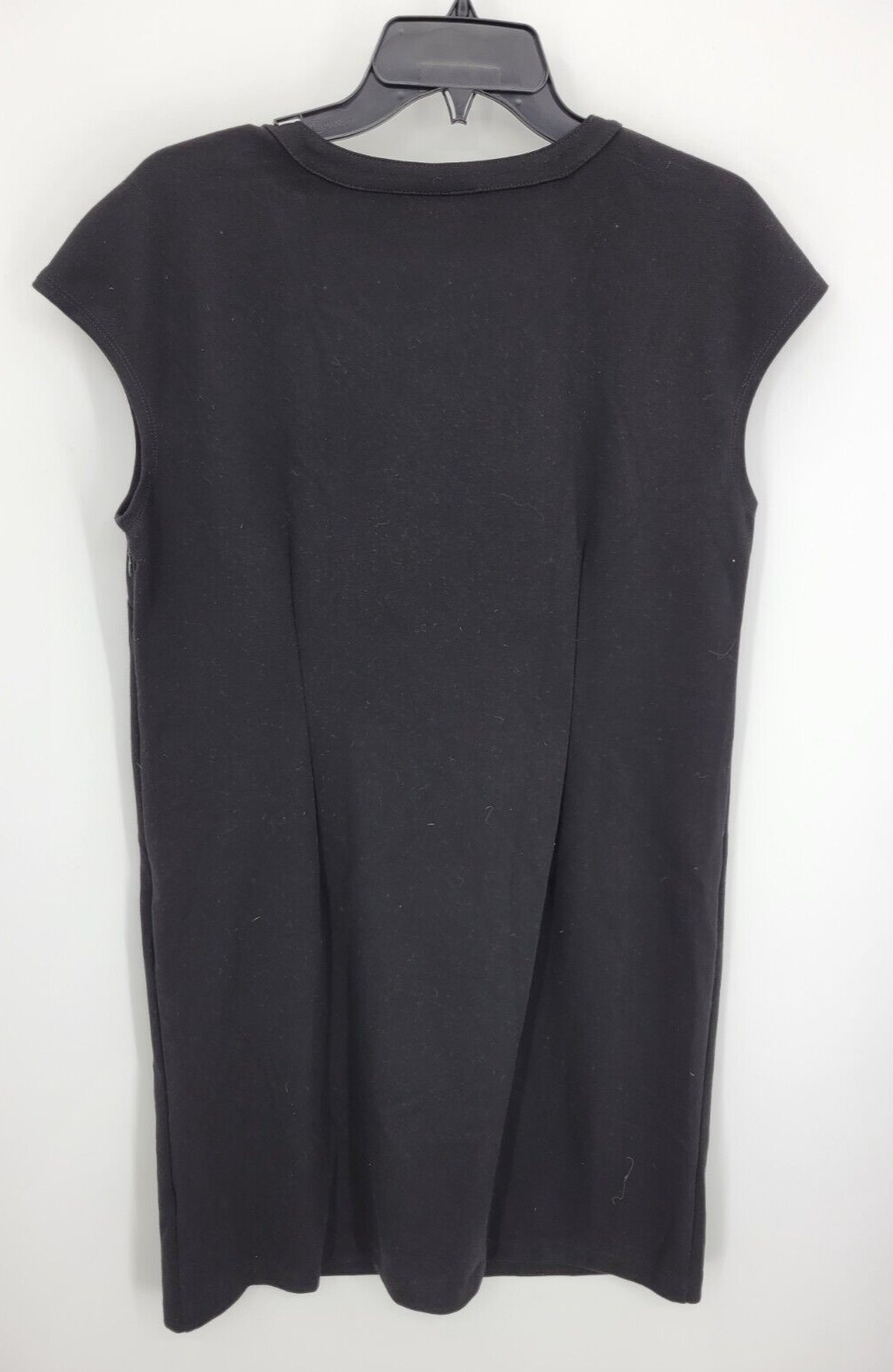 Dana Buchman Dress Womens Large Black Beaded Cap Sleeve Sheath Modern NWT