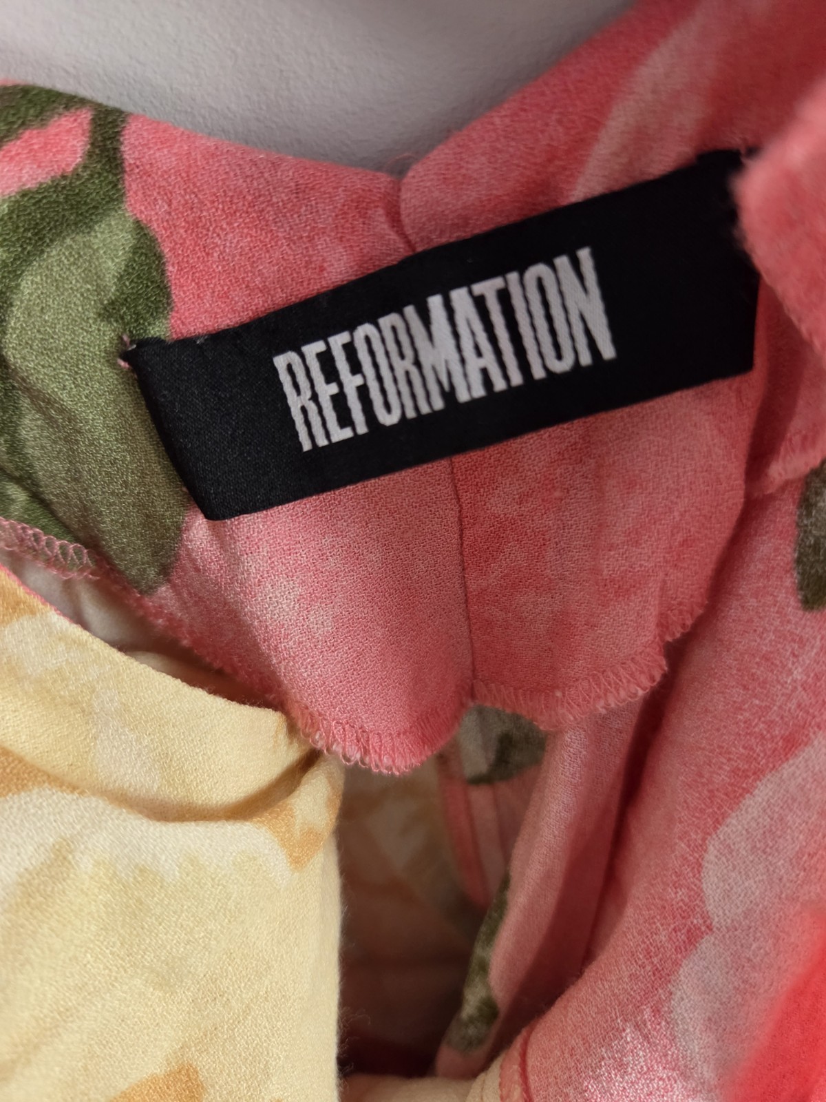Reformation Hanoi Pink Floral Backless Slip Mini Dress Size Small