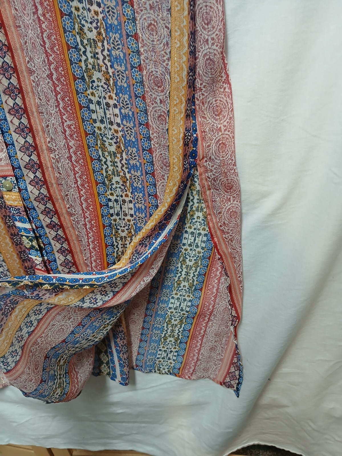 Hope Springs Sheer Duster S Duster Maxi Floral Metallic Boho Festival Fairy