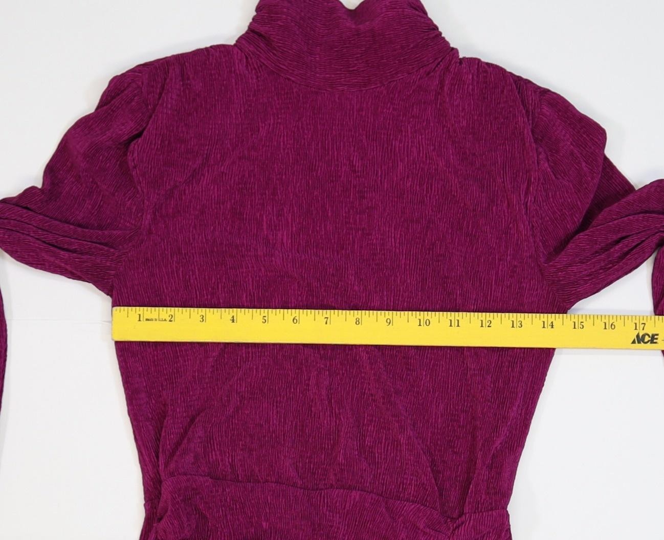 Saylor Dress Womens Medium Purple Turtleneck Keyhole Ruched Bodycon Short Party