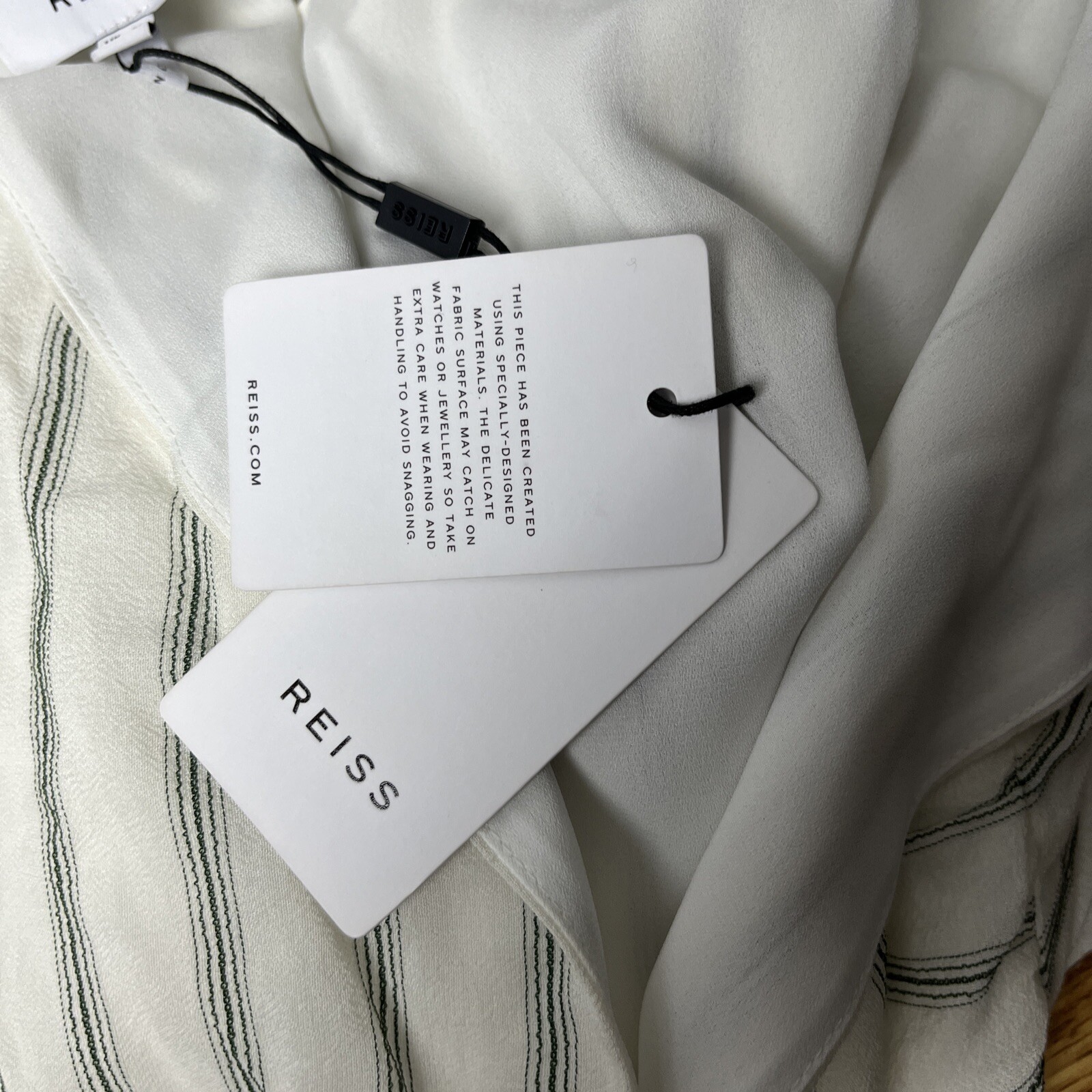 NWT Reiss Sofia Mini Dress White Gray Stripe Size 12