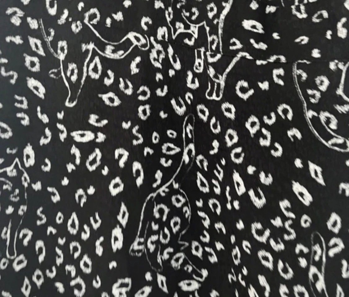 TED BAKER Raayy cat print puff sleeve high neck black white dress 3 12 new r