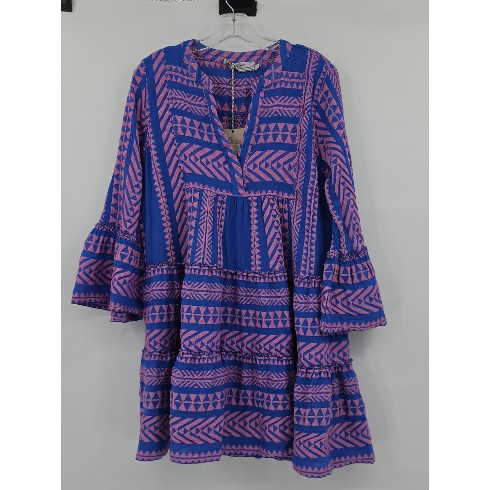 Devotion TWINS Ella Short Blue and Pink Mini Dress Size L