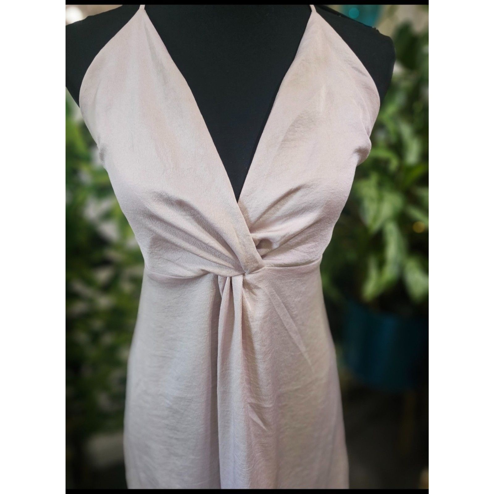 Express Twist-Front Halter Dress – Champagne, Size Small