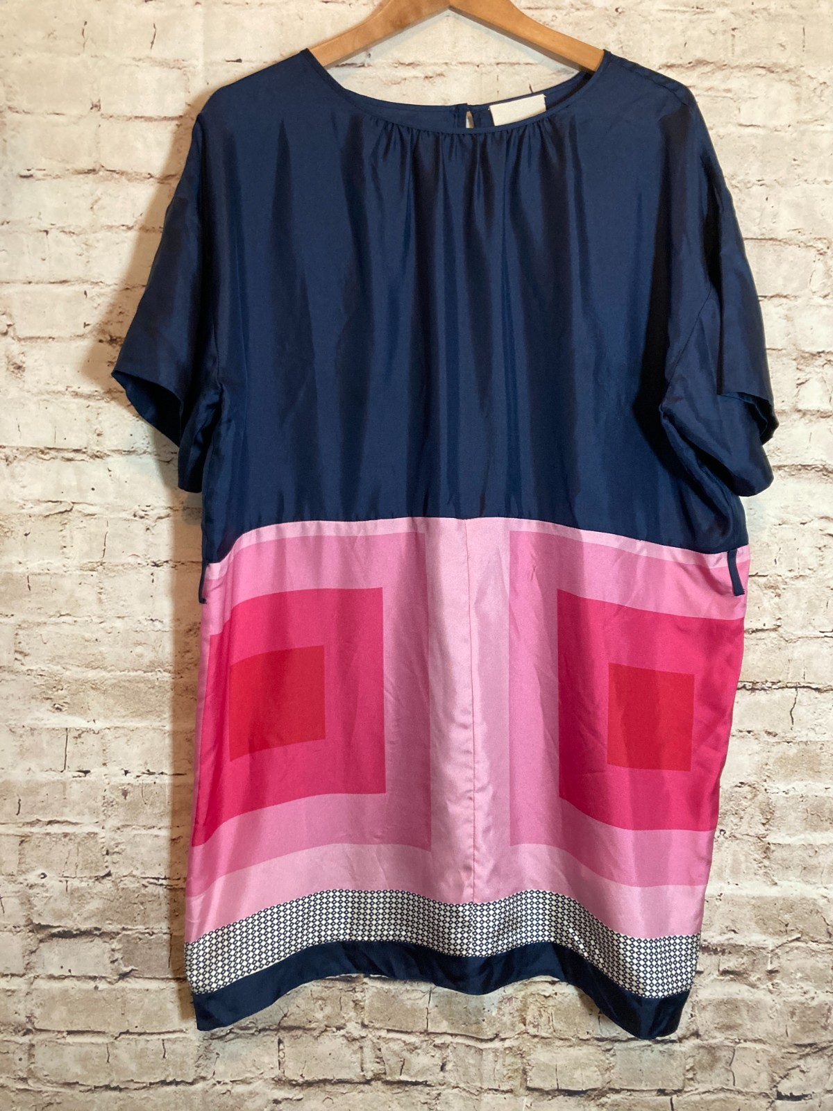 Band of Outsiders Silk Dress Womens 1X Lightweight Retro Shift Artsy Art To Wear