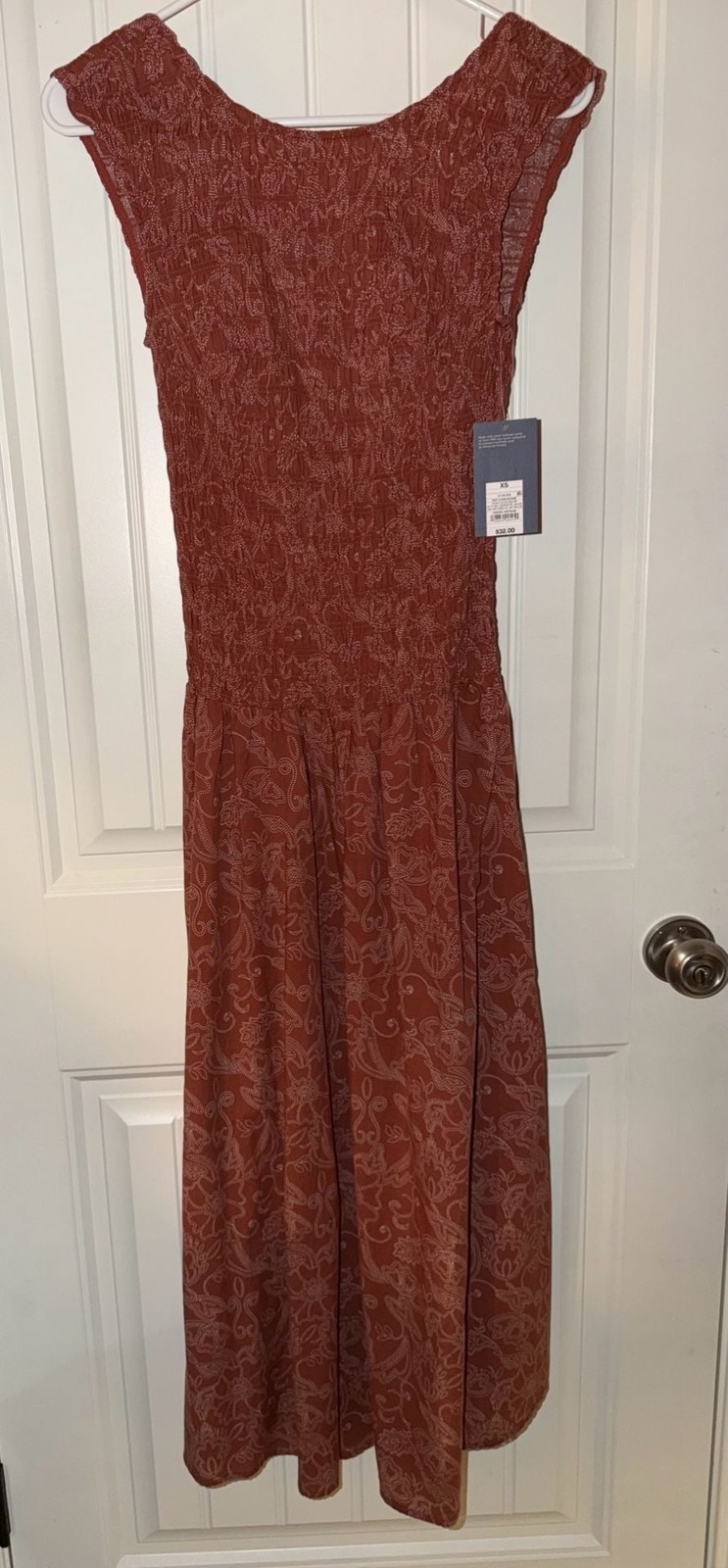 Universal Thread Women’s Smocked Midi A-Line Dress in Rust Floral