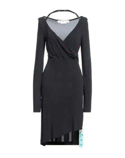 OFF-WHITE Asymmetrical Mini Black Dress – Size 42 – US 6 PTP 16.5″ BNWT $1,013