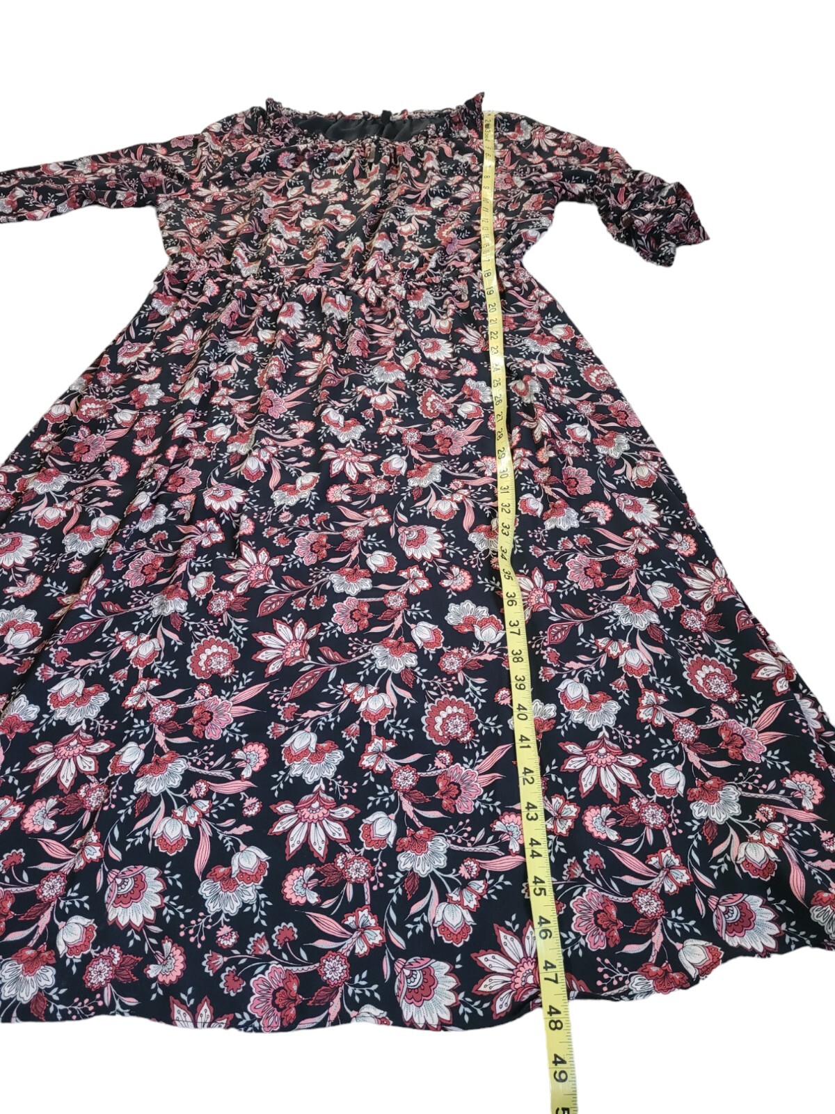 New TALBOTS X Bracelet Sleeve Autumn Garden Midi Dress Women